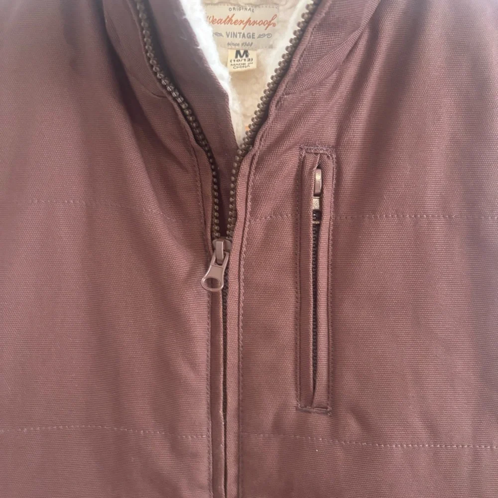 Boys Weatherproof Vintage Sherpa Lined Puffer Vest Brown Size M (10–12)